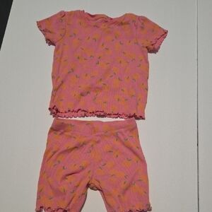 Primark Pink and Orange Kids Pajama Set